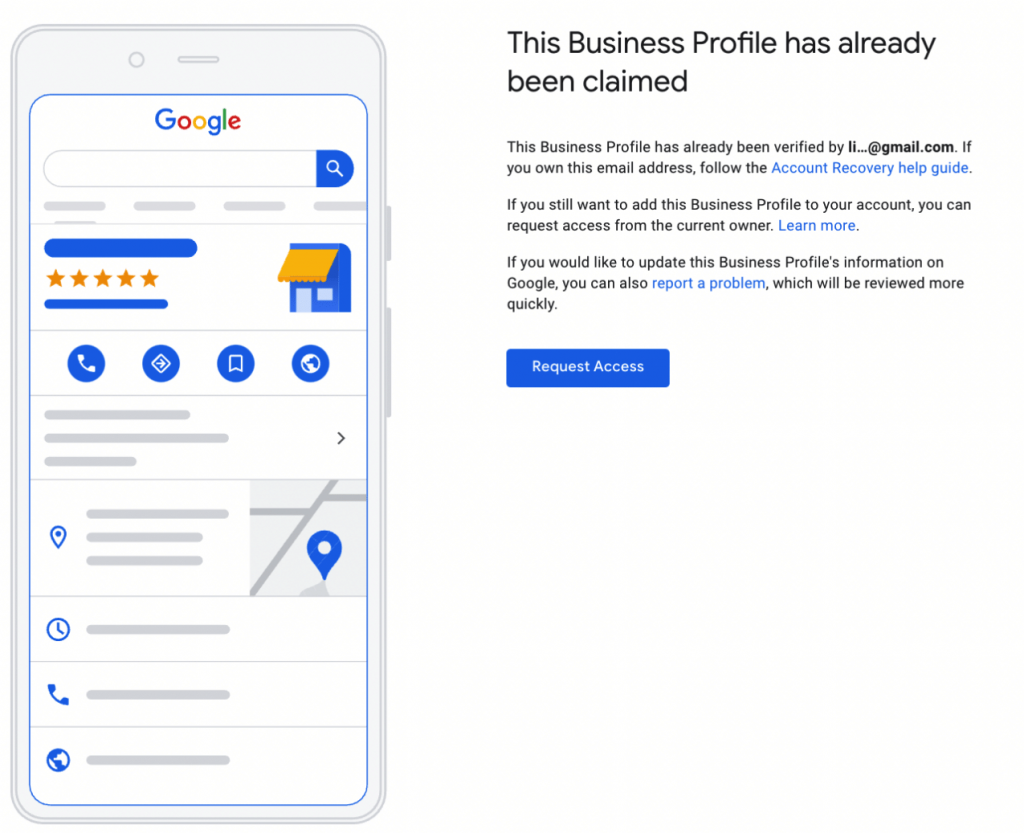 Zahtevajte Pristup Postojećem Google My Business Nalogu ako vam je neko zauzeo ime