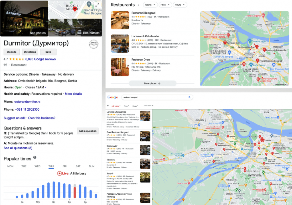 google my business nalog je ključan da se vaš restoran pojavi na google mapama i samim tim bude vidljiv na google pretrazi